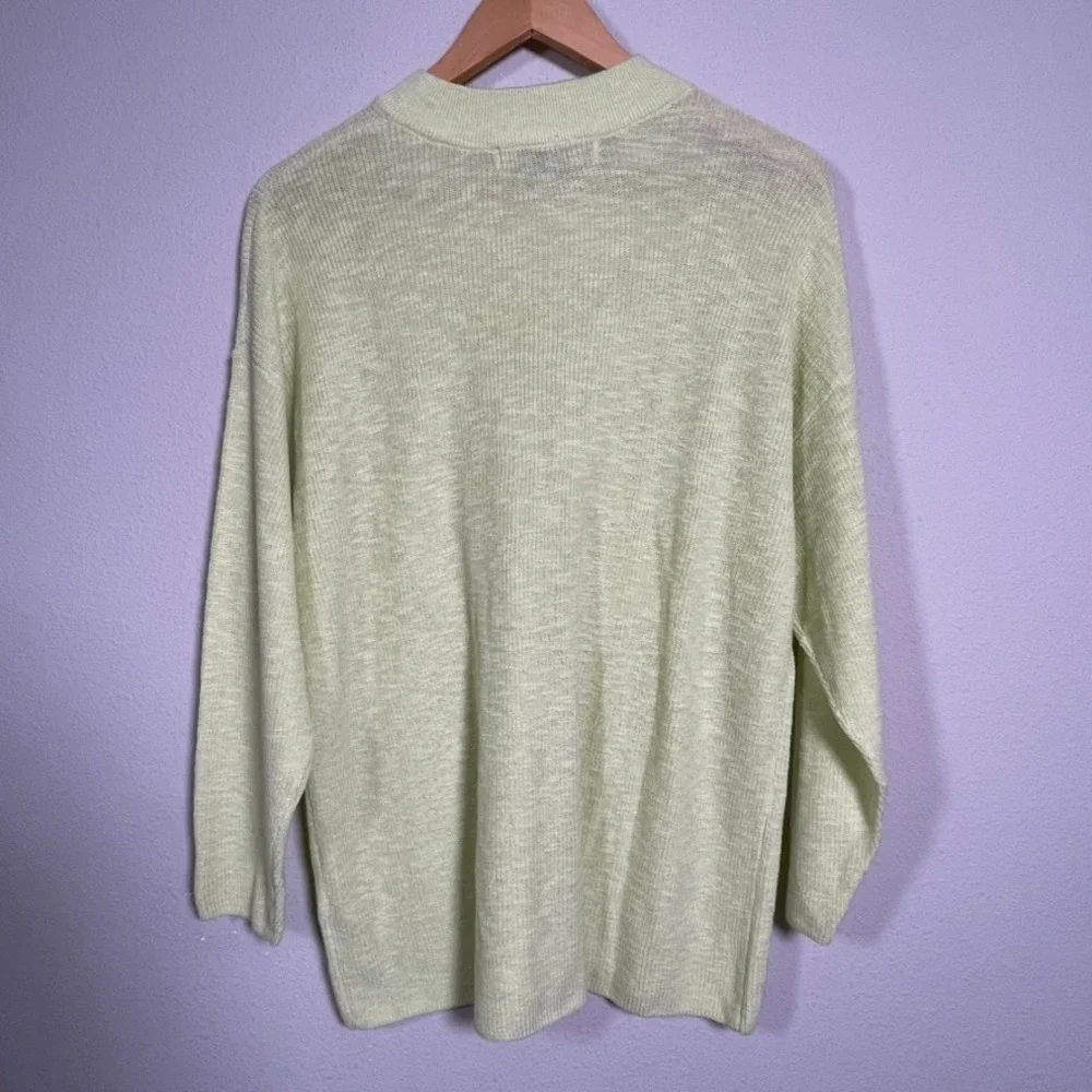 Free People FP Beach Sweater Malibu Surf Knit XS Lime Green Oversized Boho